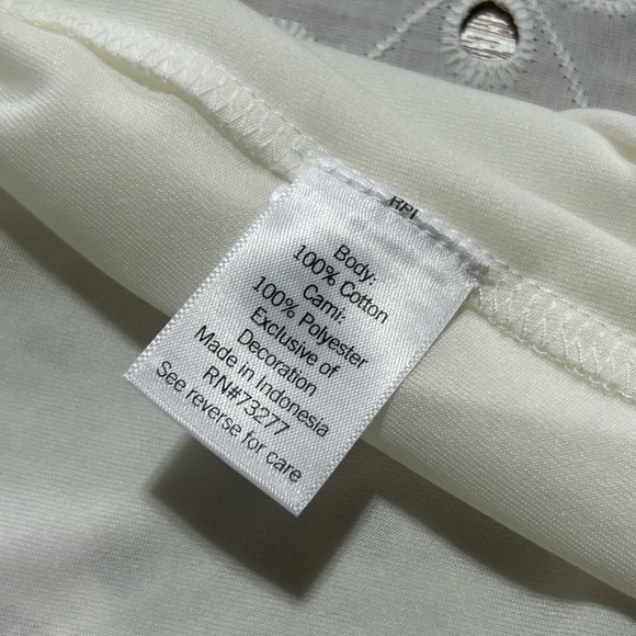 Nine West White Eyelet Women's Ruffle Collar Blouse - Picture 13 of 16